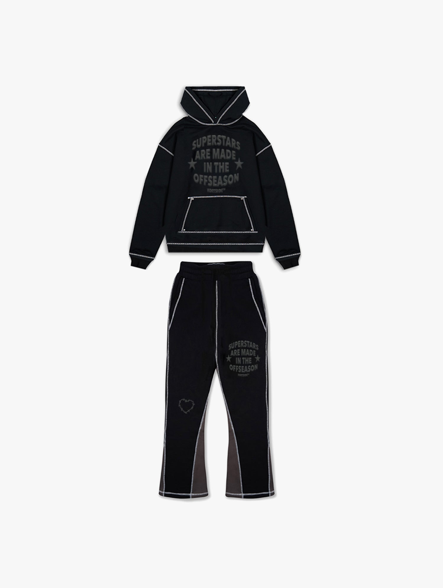 Black and white superstar tracksuit best sale