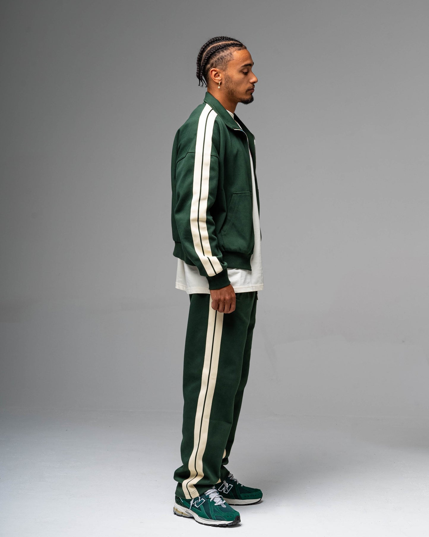 CREW PANTS | FOREST GREEN & ECRU