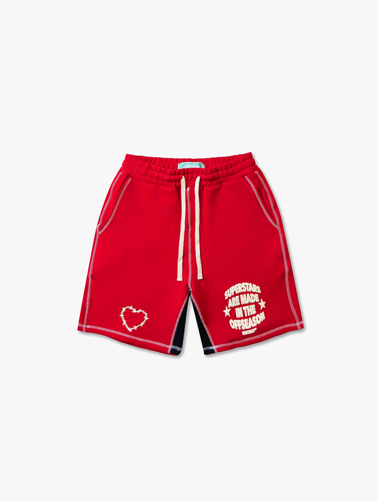 Red off clearance white shorts