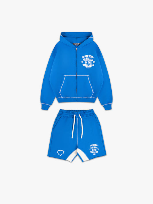 SUPERSTAR ZIP SHORT SET | COBALT